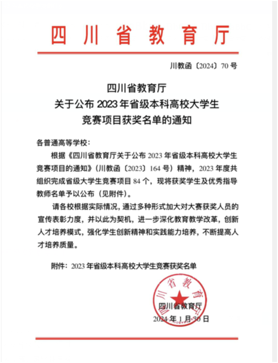 我校学生在2023年四川省大学生信息素养大赛中荣获佳绩